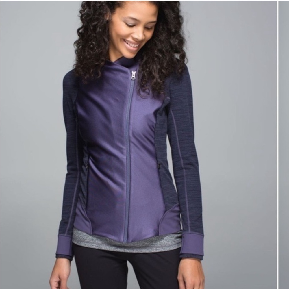 Lululemon Renewed Jacket Purple Herringbone Full Zip | Size 4